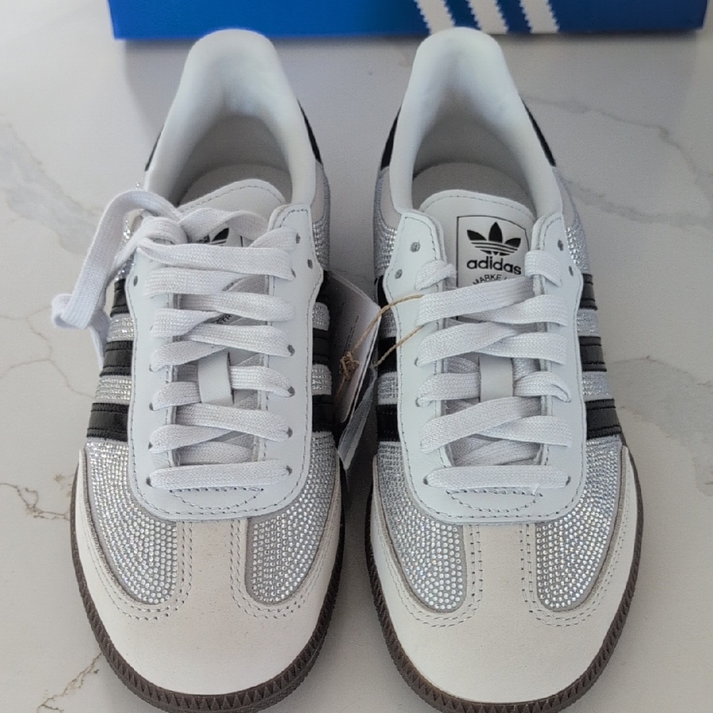 Adidas Glittering Silver and Black Sneakers - Picture 3 of 11
